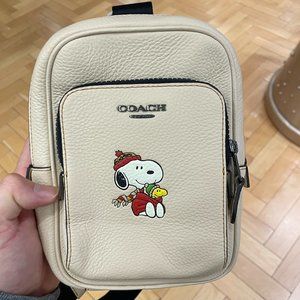 NWT Coach X Peanuts Track Pack 14 With Snoopy Motif